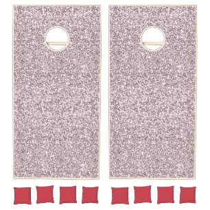 Trendy Rose Pink Sparkle Glitter Cornhole Set
