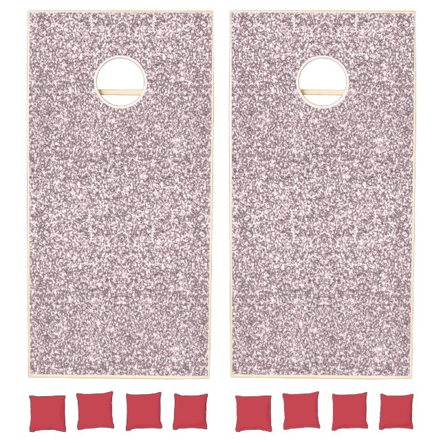 Trendy Rose Pink Sparkle Glitter Cornhole Set (Set)