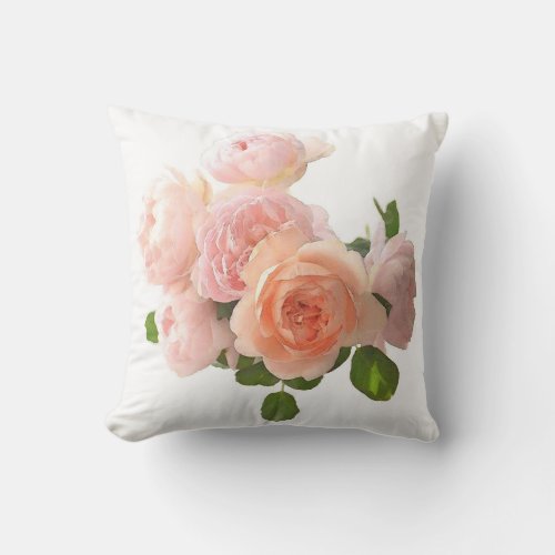 Trendy Roses Custom Modern Elegant Template Throw Pillow