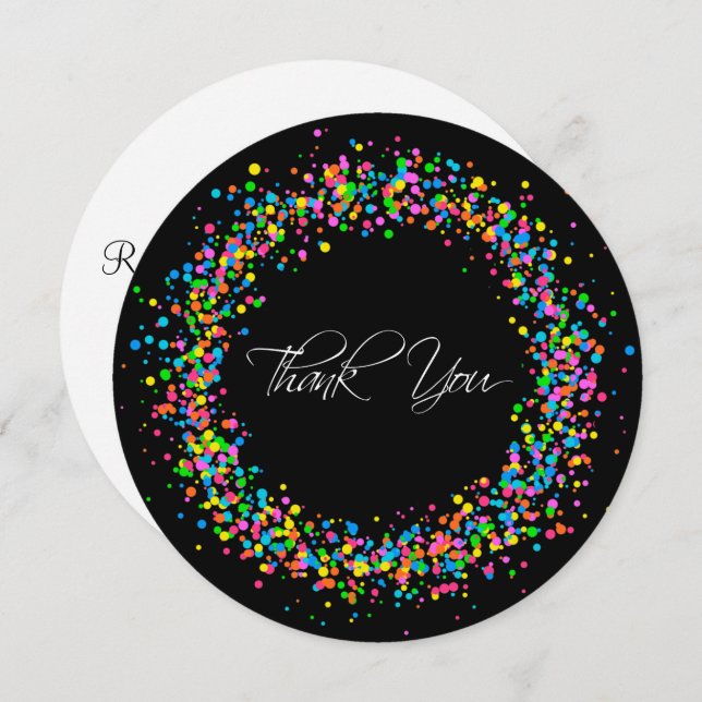 Trendy Round Thank You Cards With Envelopes (Front/Back)