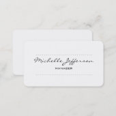 Trendy Rounded Corner Script Manager Business Card (Front/Back)