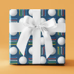 Trendy Royal Blue Golf Ball and Tee Gift  Wrapping Paper<br><div class="desc">Trendy golf wrapping paper. White golf balls and multi-color tees in a regulated grid pattern over a bold modern colored background. Suitable for Christmas holiday,  Father's Day,  Mother's Day,  graduation,  birthdays and more! Perfect for your special golfer. Contact for assistance with any customizations to fit your wishes.</div>