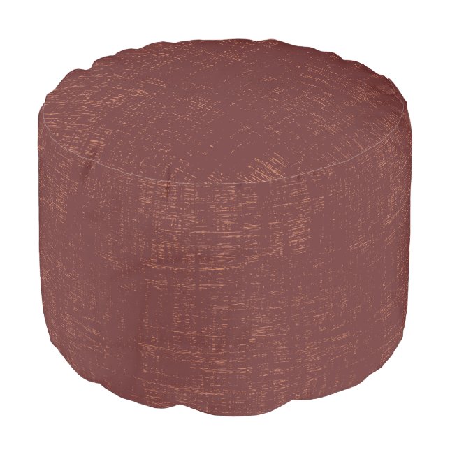 Trendy rustic burgundy wood modern decor pouf (Angled Front)