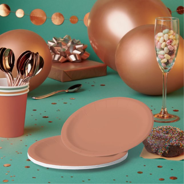 Trendy Rustic Copper - Paper Plates (Multi)