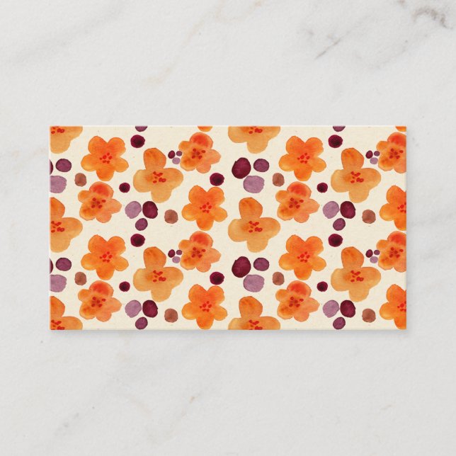 Trendy Rustic Floral Pattern Custom  Business Card (Front)