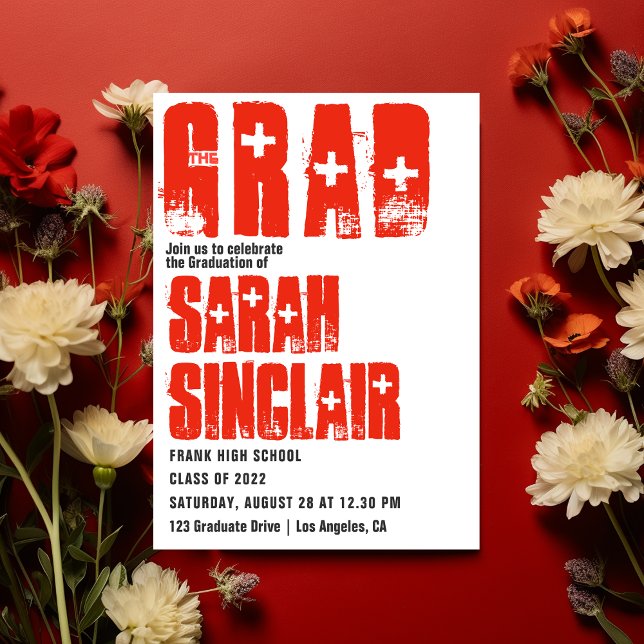 Trendy Rustic Grunge Nurse Graduation Party Invitation (Creator Uploaded)