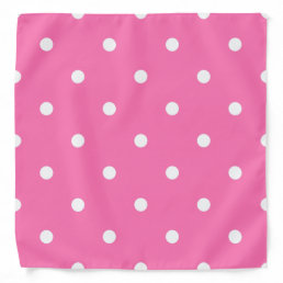 Trendy Rustic Pink White Polka Dots Template Bandana