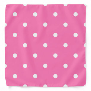 Trendy Rustic Pink White Polka Dots Template Bandana