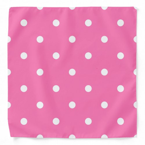 Trendy Rustic Pink White Polka Dots Template Bandana