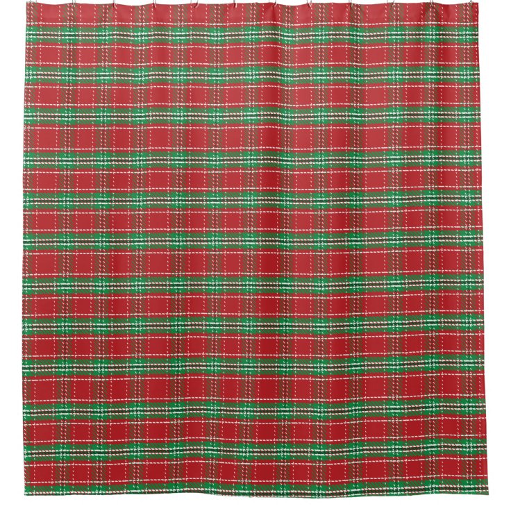 Trendy Rustic Red Green Plaid Country Christmas Shower Curtain Zazzle