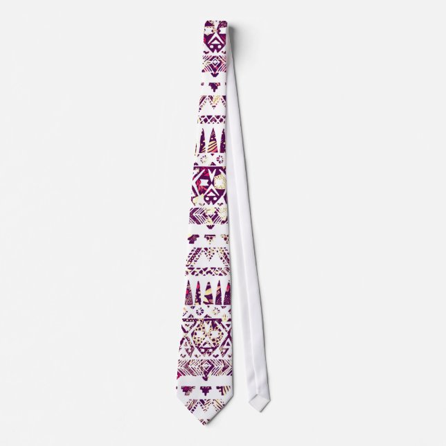 Trendy Rustic Tribal Aztec Pattern Neck Tie (Front)
