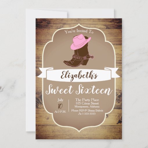 Trendy Rustic Western Cowgirl Boots Invitation Zazzle