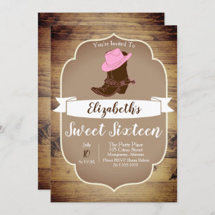 Trendy Rustic Western Cowgirl Boots Invitation