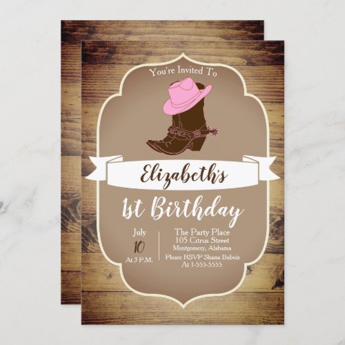 Trendy Rustic Western Cowgirl Boots Invitation