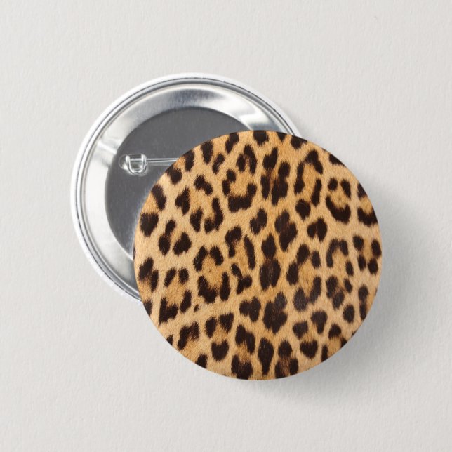 trendy safari fashion leopard spots cheetah print button (Front & Back)