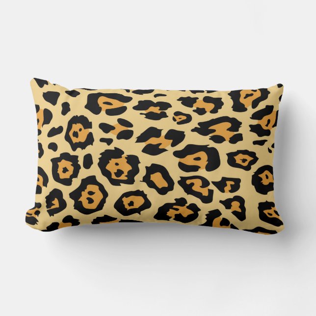 trendy safari fashion leopard spots cheetah print lumbar pillow (Front)