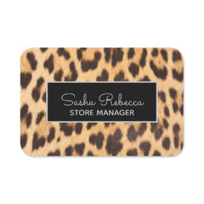 trendy safari fashion leopard spots cheetah print name tag