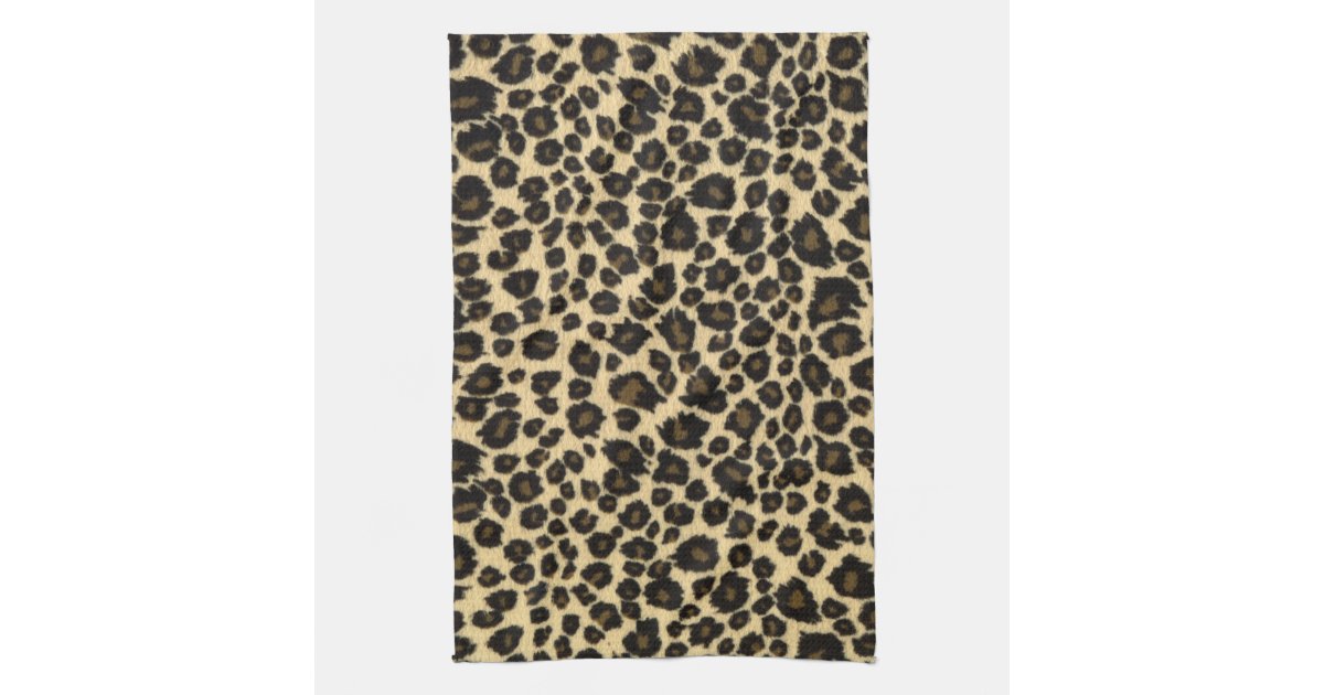 Trendy Safari Leopard Print Hand Towels | Zazzle