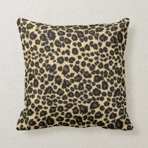 Trendy Safari Leopard Print Throw Pillow