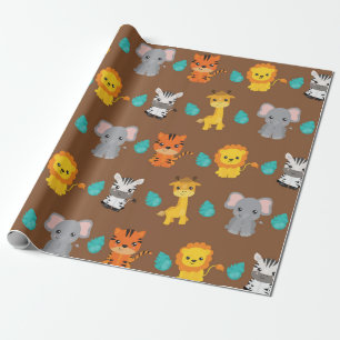Trendy Safari Wildlife Wrapping Paper