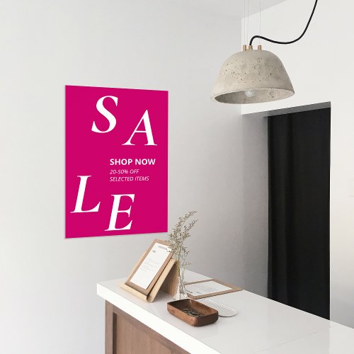 Trendy SALE Modern Magenta Store Discount Promo Poster