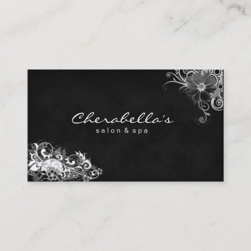 Customizable Trendy Salon Spa Floral Business Card White