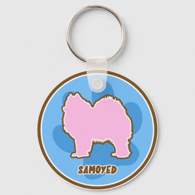 Trendy Samoyed Keychain (Front)
