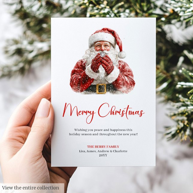 Trendy Santa Claus Modern Christmas Greeting Card (Trendy Santa Claus Modern Christmas Greeting Card)