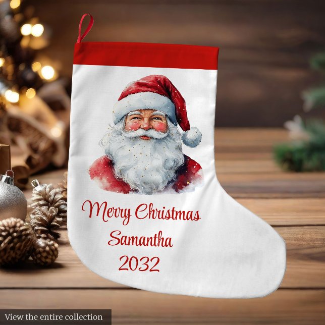 Trendy Santa Claus Watercolor Holiday Stocking (Trendy Santa Claus Watercolor Holiday Stocking

)