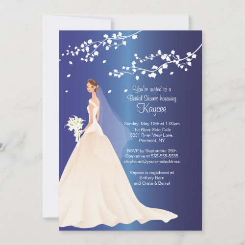 Trendy Sapphire Bride Bridal Shower Invite