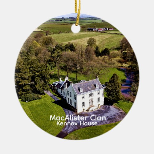 Trendy Scottish MacAlister Clan Castle Tartan Ceramic Ornament