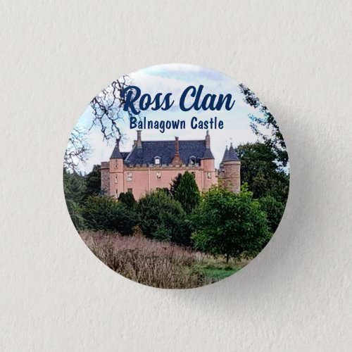 Trendy Scottish Ross Clans Balnagown Castle Button