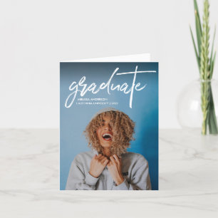 Trendy Script 2 Photo Graduation Announcement