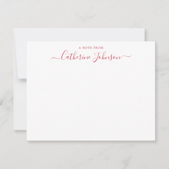 Trendy Script Calligraphy A Note From Bright Red | Zazzle.com