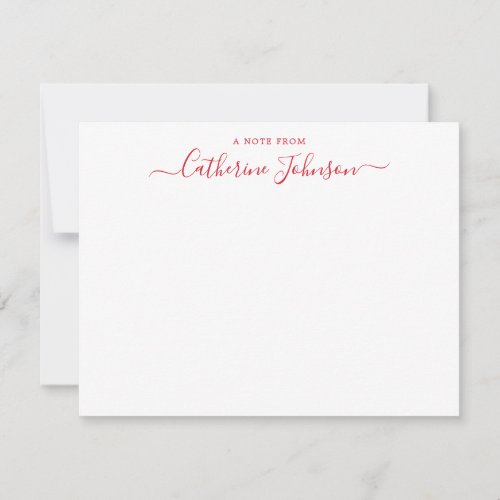 Trendy Script Calligraphy A Note From Bright Red