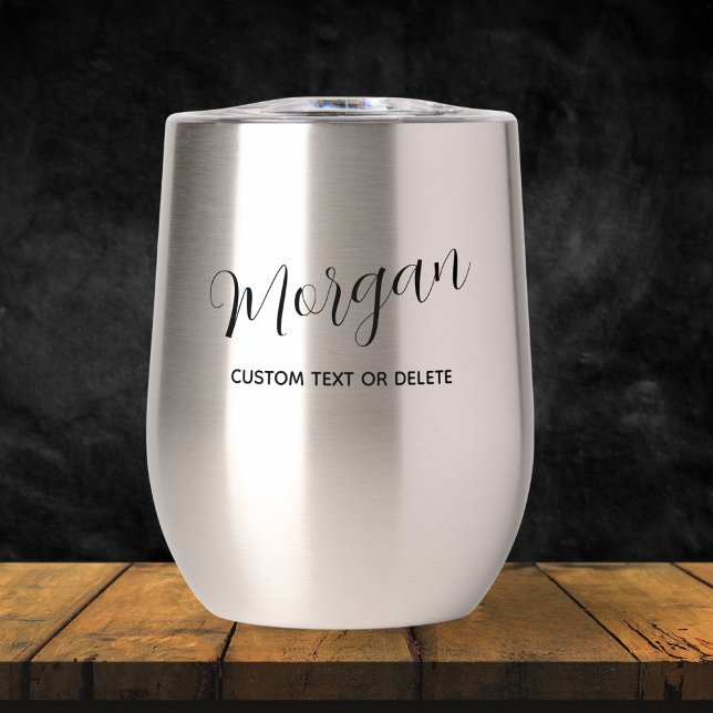 Trendy Script Calligraphy Personalized Custom Thermal Wine Tumbler (Creator Uploaded)