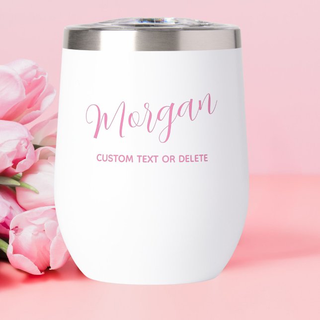 Trendy Script Calligraphy Personalized Name Thermal Wine Tumbler (Creator Uploaded)