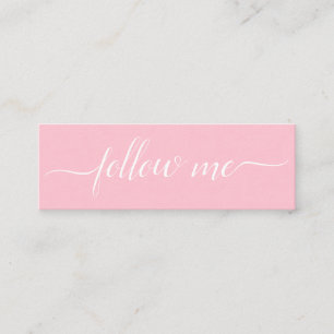 Trendy Script Follow Me Instagram Social Media  Mini Business Card