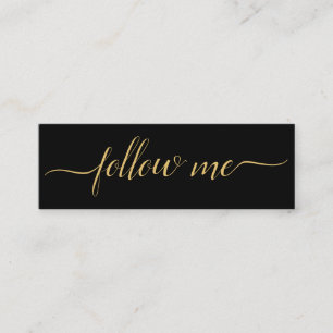 Trendy Script Follow Me Instagram Social Media Mini Business Card
