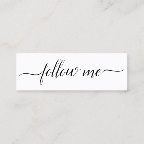 Trendy Script Follow Me Instagram Social Media  Mini Business Card