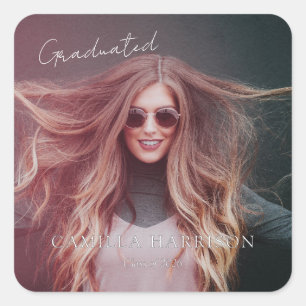 Trendy Script Graduate gift Square Sticker