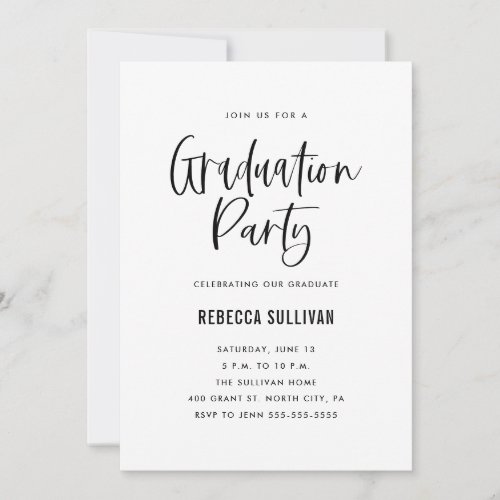 Trendy Script Graduation Party Photo Invitation