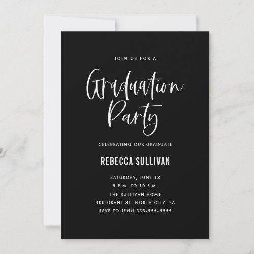 Trendy Script Graduation Party Photo Invitation