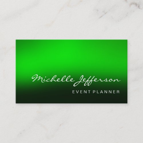 Trendy Script Green Background Business Card