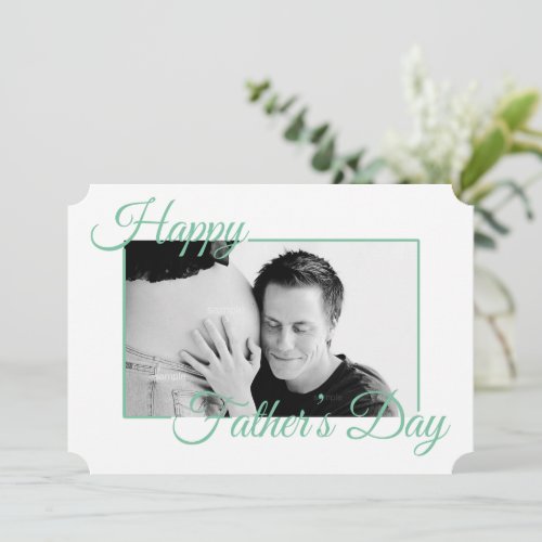 Trendy Script Happy Fathers Day Photo Card