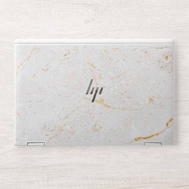 Trendy script  marble HP laptop skin (Front)