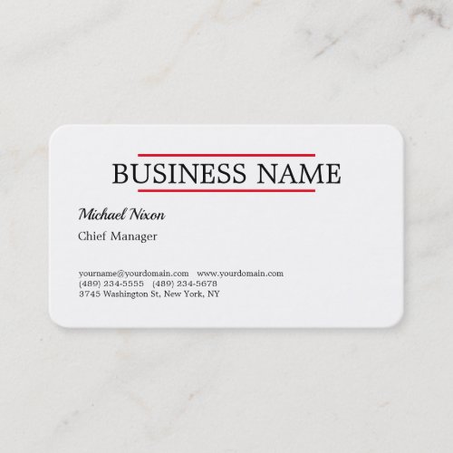 Trendy Script Modern Professional Plain Minimalist Business Card