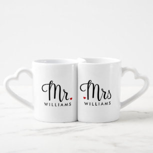 Trendy Script Mr. and Mrs. Coffee Mug Set