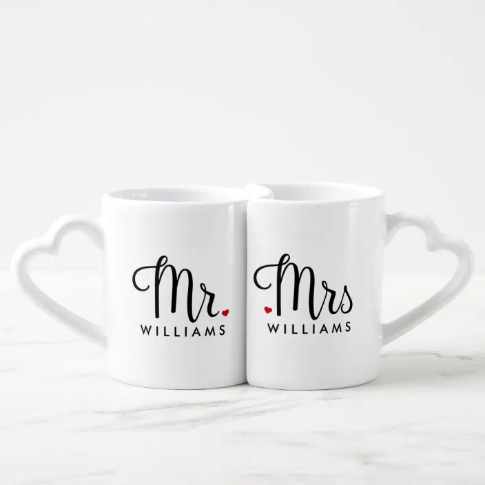 Personalised Vinyl Sticker  Mr & Mrs for Mug with your Name IDEAL GIFT BIRTHDAY 