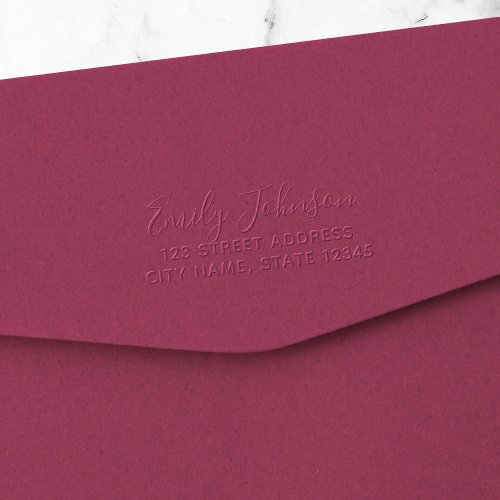 Trendy Script Name Return Address Embosser